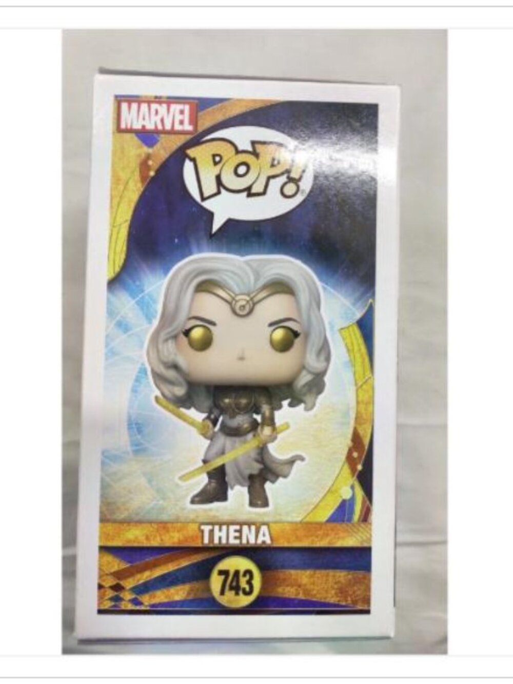 Funko Pop Marvel Eternals Thena 743 Special Edition Silver Sticker Bobble W/ Box - Picture 5 of 7